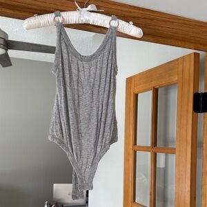 Elegant Gray Ribbed Chemise